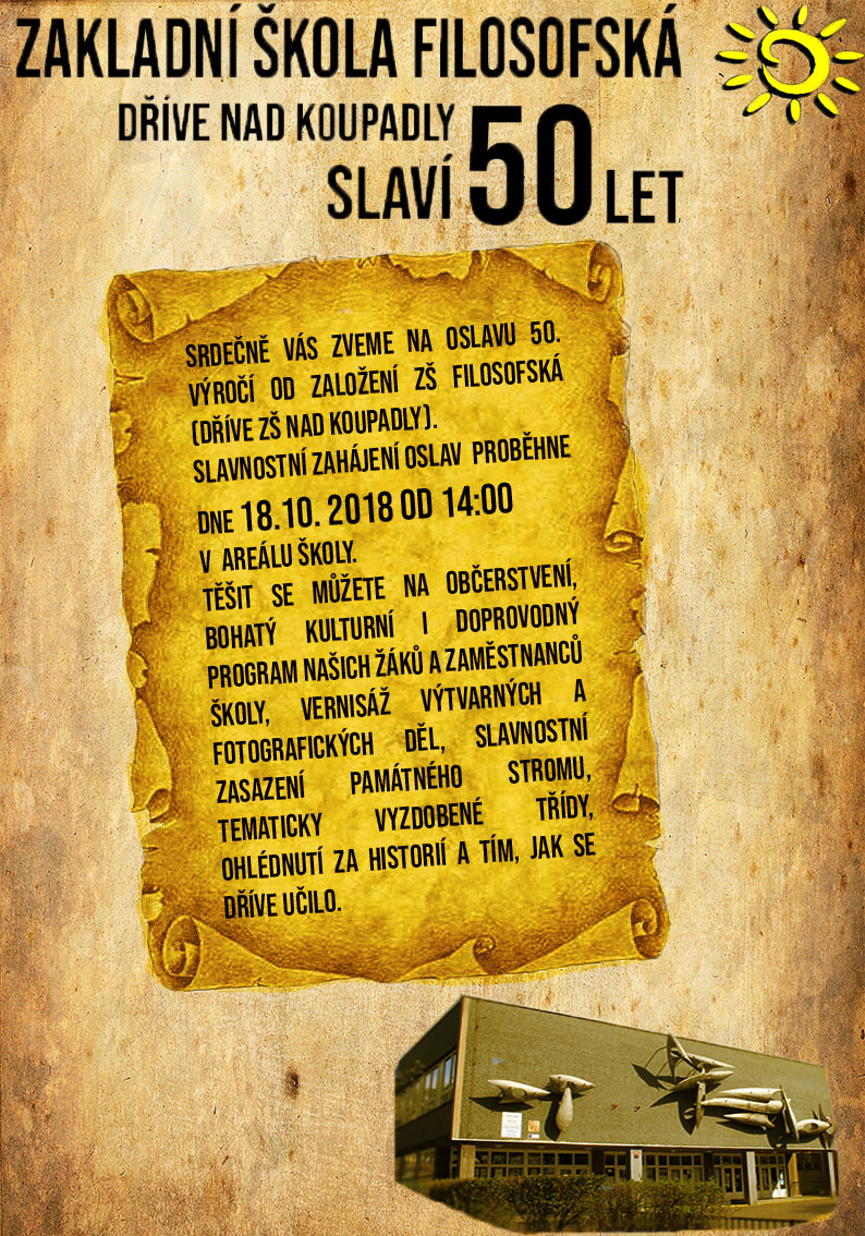 50 vyroci skoly 2018 plakat